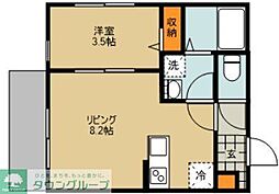 さいたま市見沼区大和田町1丁目アパート 1LDKの間取図画像
