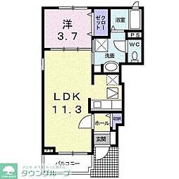 ロークワットガーデン 1LDKの間取図画像