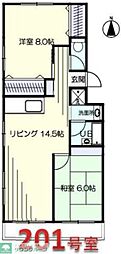 第10ユーセーハイツ大宮公園 2LDKの間取図画像