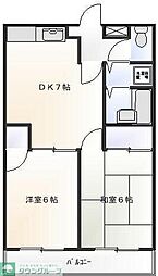 アーバン高野台 2DKの間取図画像