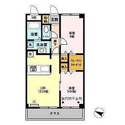 グランナチュール西宮下 2LDKの間取図画像