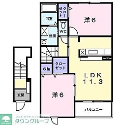 シンシアレジデンス 2LDKの間取図画像