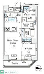 ラティエラ中野新井 2階1SLDKの間取り