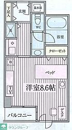 コンフォート荻窪 5階1Kの間取り