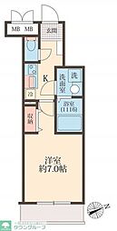 ＳＡＫＵＲＡ 4階1Kの間取り