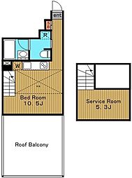 ラグゼナ東高円寺 4階ワンルームの間取り