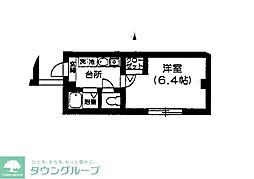 パークハイツ桃井 1Kの間取図画像