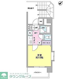 サンピエス河田町 1Kの間取図画像