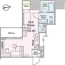 ロイジェントパークス四ッ谷 ワンルームの間取図画像