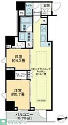 サンウッドフラッツ新宿四谷三丁目 2LDKの間取図画像