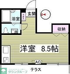 ブランカセ ワンルームの間取図画像
