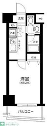 プレール・ドゥーク北新宿 1Kの間取図画像