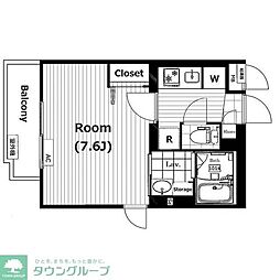 セルベコート野方 1Kの間取図画像