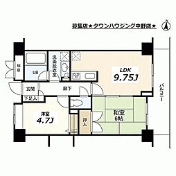 ヒルトップ中野 2LDKの間取図画像