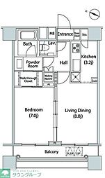 ファーストリアルタワー新宿 1LDKの間取図画像