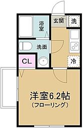 オーガスタときわ台 1Kの間取図画像
