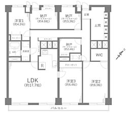 イトーピア稲毛マンション 3SLDKの間取図画像