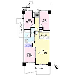 プローラ津田沼 3LDKの間取図画像