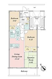 ロイヤルステージ東船橋デュアルウェストウィング 3LDKの間取図画像