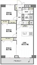 ソフトタウン谷津遊園3号棟 3LDKの間取図画像