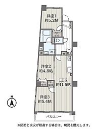 船橋スカイビル 3LDKの間取図画像