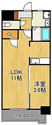 PLACE COURT 1LDKの間取図画像