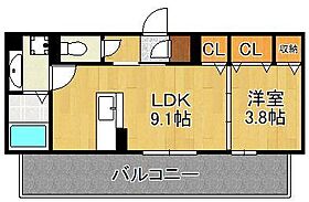 Ｍ・Ｋ・Ｋ神岳  ｜ 福岡県北九州市小倉北区神岳2丁目（賃貸アパート1LDK・3階・33.47㎡） その2