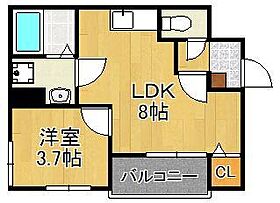 フェリシティ三萩野  ｜ 福岡県北九州市小倉北区片野1丁目（賃貸アパート1LDK・3階・28.56㎡） その2