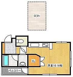 山口マンション ワンルームの間取図画像
