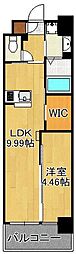 ウイングス三郎丸 1LDKの間取図画像