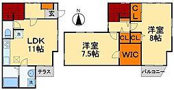 Ｔａｒｏ　Ｃｏｕｒｔ　Ｂ棟 2階2LDKの間取り