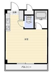 ベルグランド春日 2階ワンルームの間取り