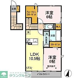 iハウス・kハウス・mハウス　ｋハウス 2階2LDKの間取り