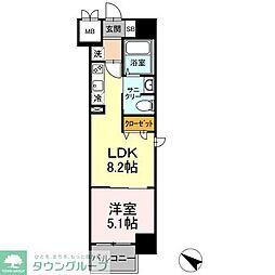 TEC Green Residence 4階1LDKの間取り