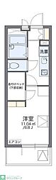 レオパレスラピス 4階1Kの間取り
