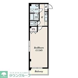 カーサノザキVII 1階1Kの間取り