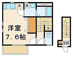 プレミール 2階ワンルームの間取り
