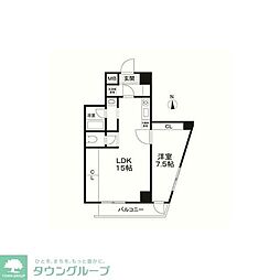 丸昌西マンション 4階1LDKの間取り