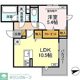 (仮称)D-ROOMトリシア市川東大和田1丁目 1LDKの間取図画像
