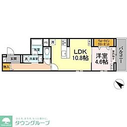 (仮称)D-ROOM南篠崎町 1LDKの間取図画像
