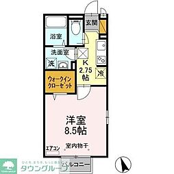 サンエールM.S 1階1Kの間取り