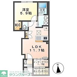 Ｒａｐｓ（ラプス） 1階1LDKの間取り