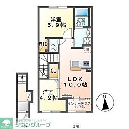 Ｒａｐｓ（ラプス） 2階2LDKの間取り