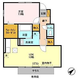 コモドカーサ 1階1LDKの間取り
