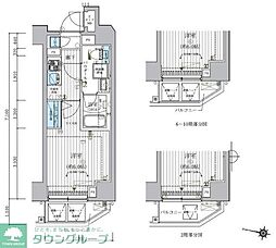 メインステージ松戸 6階1Kの間取り