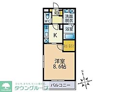 Ｓｏｌａｒｅ 1階1Kの間取り