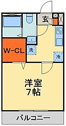 リブリ・新千葉 1階1Kの間取り