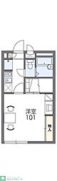 レオパレスセジュール 1階1Kの間取り