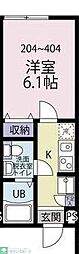 アプローズ 3階1Kの間取り