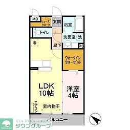 シティレグルス 2階1LDKの間取り